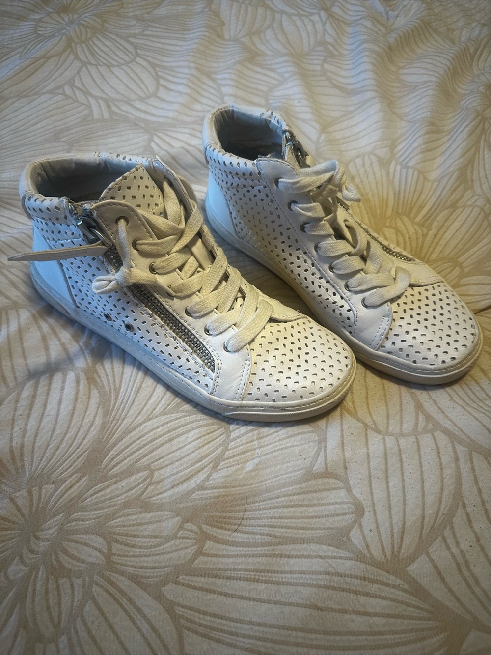DV by Dolce Vita White Perforated High-Top Sneakers